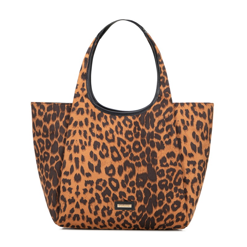 Damska shopperka w motyw panterki brązowa 101-4Y-413-4