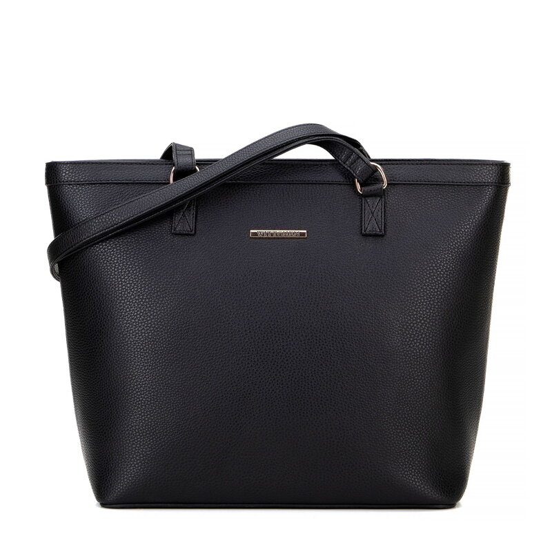 Dámska shopper kabelka z ekokože veľká čierna 100-4Y-004-1 Dámska shopper kabelka z ekokože veľká čierna 100-4Y-004-1