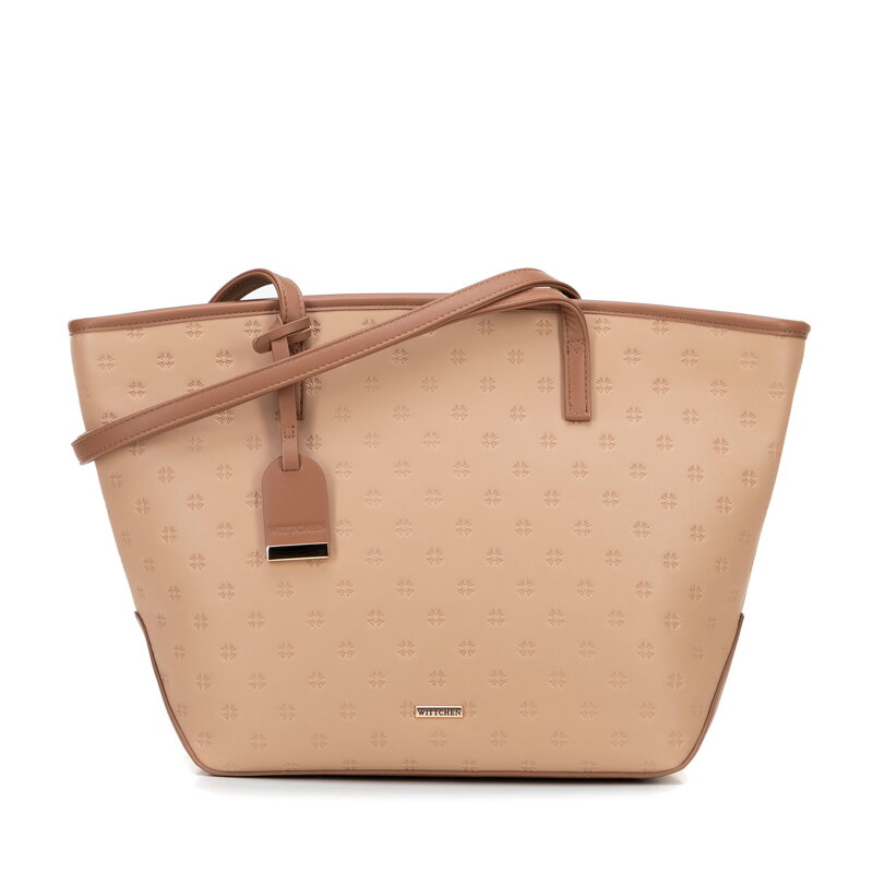 Dámska shopper kabelka z imitácie kože veľká béžová 100-4Y-219-9 Dámska shopper kabelka z imitácie kože veľká béžová 100-4Y-219-9