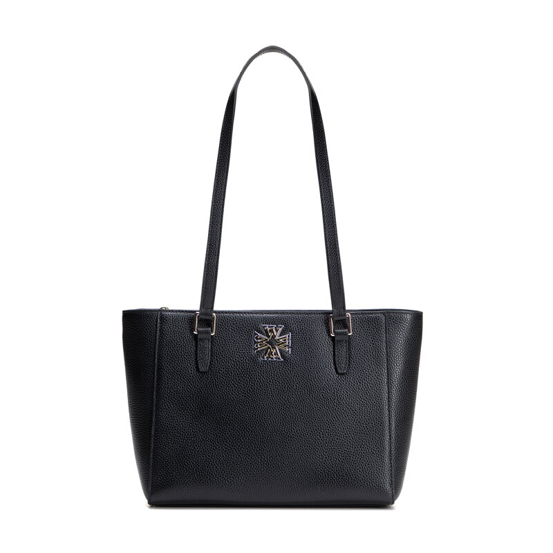 Dámska kožená kabelka cez rameno čierna 100-4E-612-1