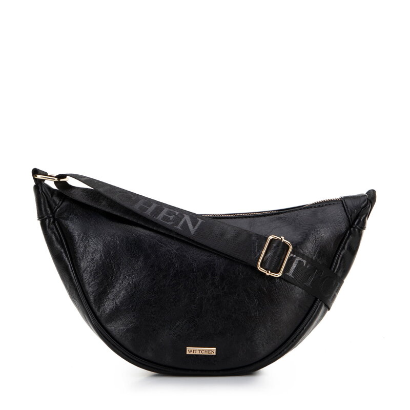 Dámska crossbody kabelka so širokým popruhom čierna 100-4Y-421-1 Dámska crossbody kabelka so širokým popruhom čierna 100-4Y-421-1
