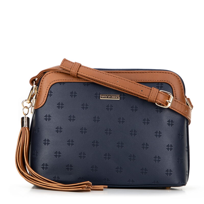 Damska torebka crossbody z chwostem granatowa 99-4Y-208-7