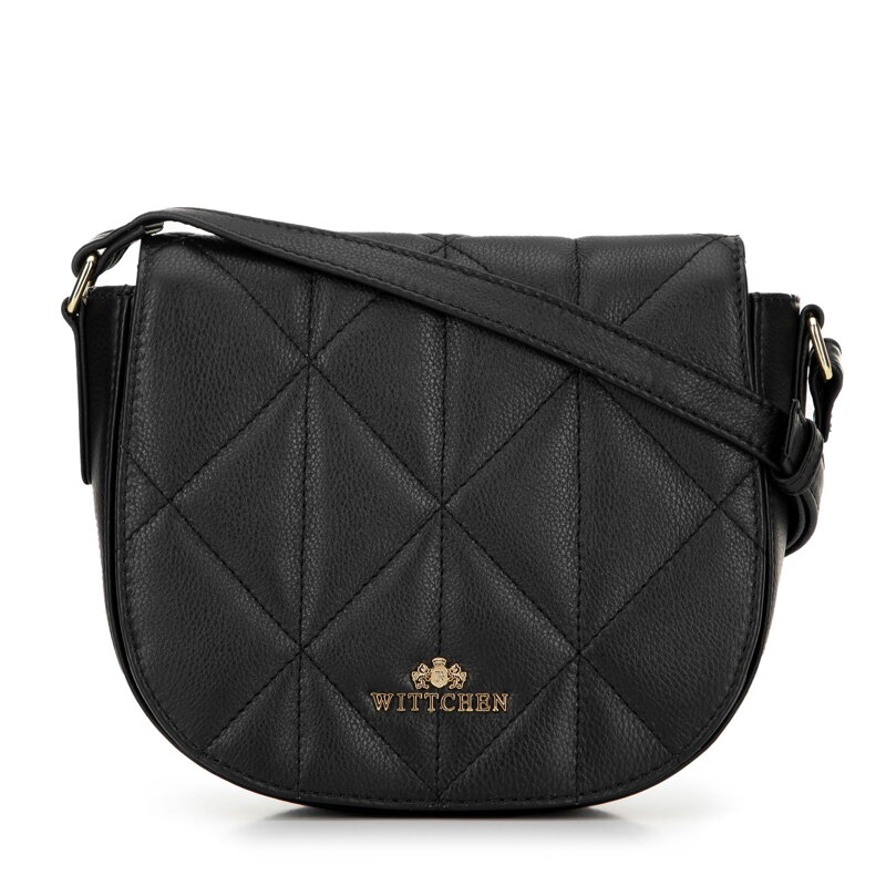 Damska torebka saddle bag z pikowanej skóry czarna 99-4E-025-1 Damska torebka saddle bag z pikowanej skóry czarna 99-4E-025-1