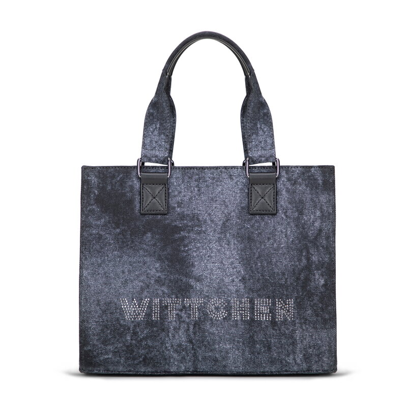 Damski kuferek z cyrkoniami ciemny szary 101-4Y-717-88