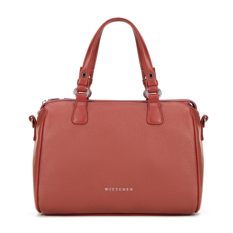 Damski kuferek z imitacji skóry z dżetami na pasku czerwony 101-4Y-704-3