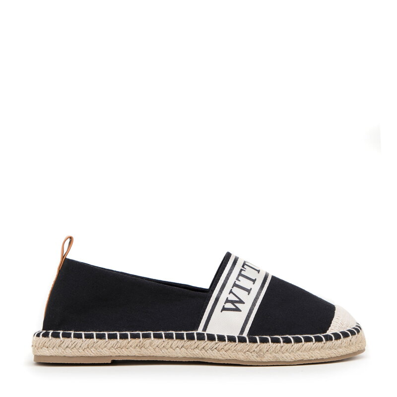 Damskie espadryle z lamówką z napisem WITTCHEN 98-DP-802-1 Damskie espadryle z lamówką z napisem WITTCHEN 98-DP-802-1