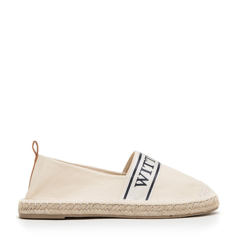 Damskie espadryle z lamówką z napisem WITTCHEN 98-DP-802-9 Damskie espadryle z lamówką z napisem WITTCHEN 98-DP-802-9