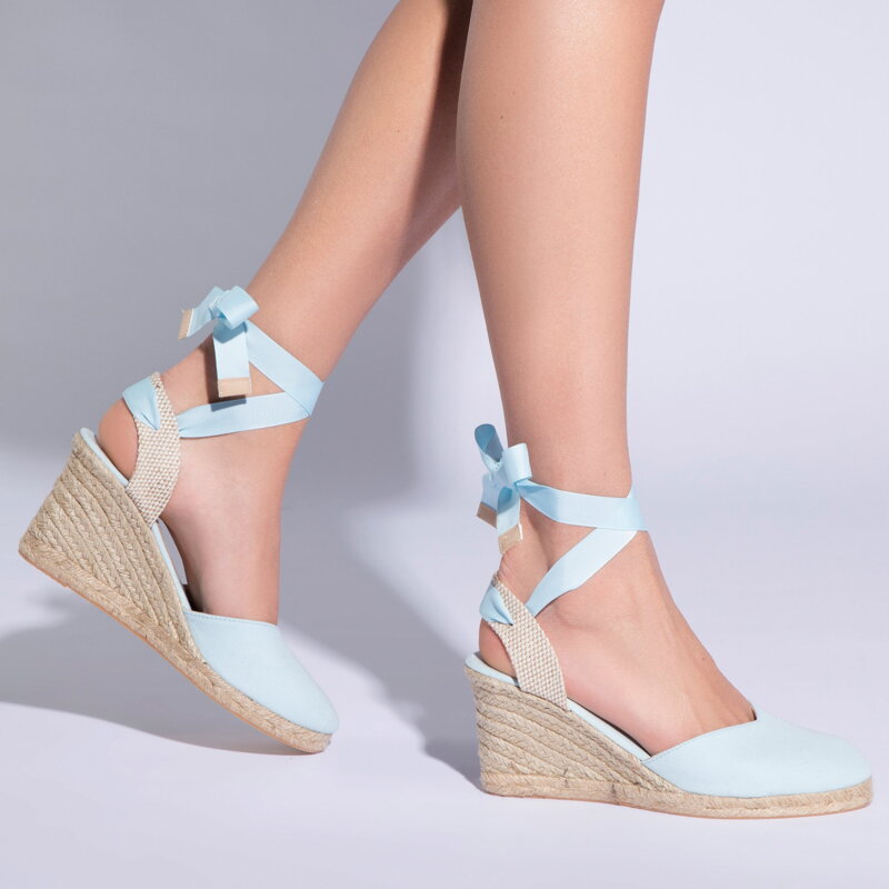 Damskie espadryle z wycięciem niebieskie 96-DP-801-N Damskie espadryle z wycięciem niebieskie 96-DP-801-N