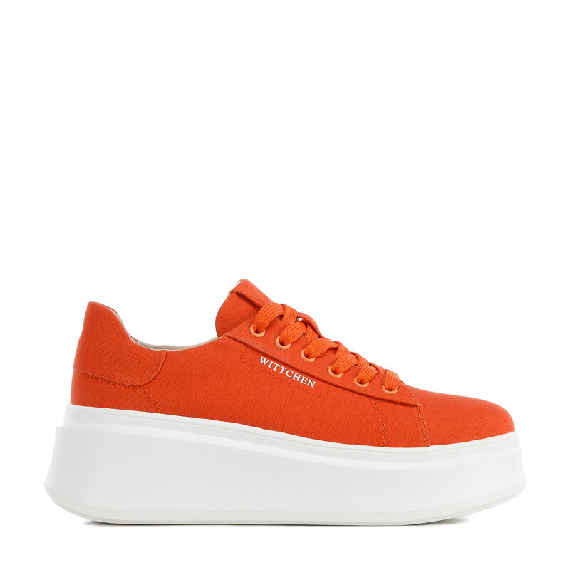 Damskie sneakersy na grubej podeszwie klasyczne pomarańczowe 96-D-962-6 Damskie sneakersy na grubej podeszwie klasyczne pomarańczowe 96-D-962-6