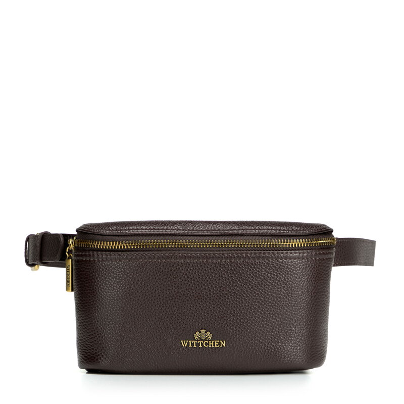 Elegancka nerka damska ze skóry naturalnej ciemny brąz 103-3E-628-4