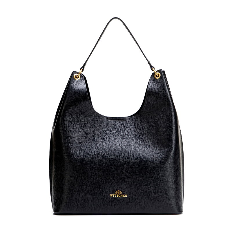 Elegancka shopperka ze skóry naturalnej czarna 101-4E-212-1