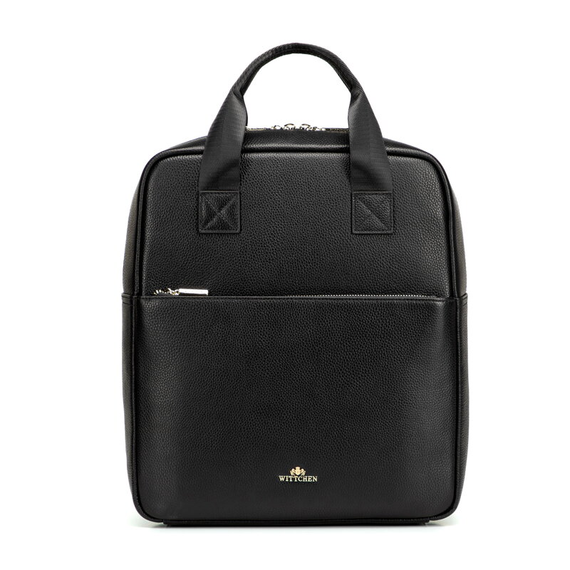Elegancki plecak damski ze skóry naturalnej na laptopa 15" czarny 103-4E-624-1