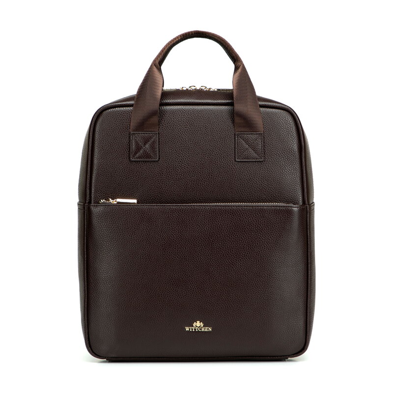 Elegancki plecak damski ze skóry naturalnej na laptopa 15" ciemny brąz 103-4E-624-4