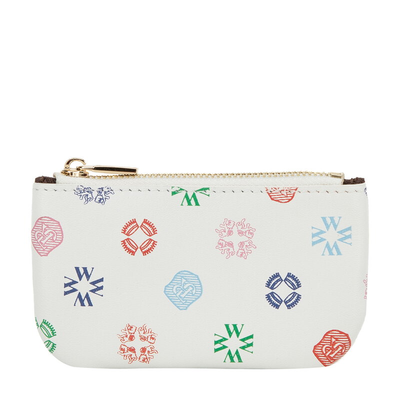 Etui na klucze skórzane w monogram złamana biel 34-2-001-0B