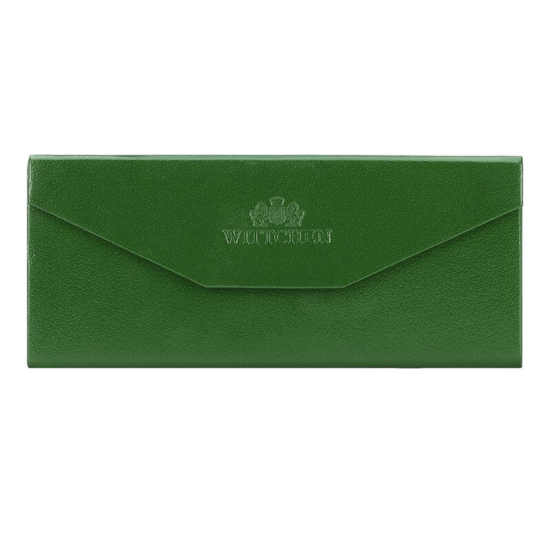 Etui na okulary skórzane składane zielone 14-2-196-0