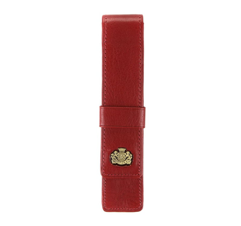Etui na pióro skórzane z herbem czerwone 10-2-084-3 Etui na pióro skórzane z herbem czerwone 10-2-084-3