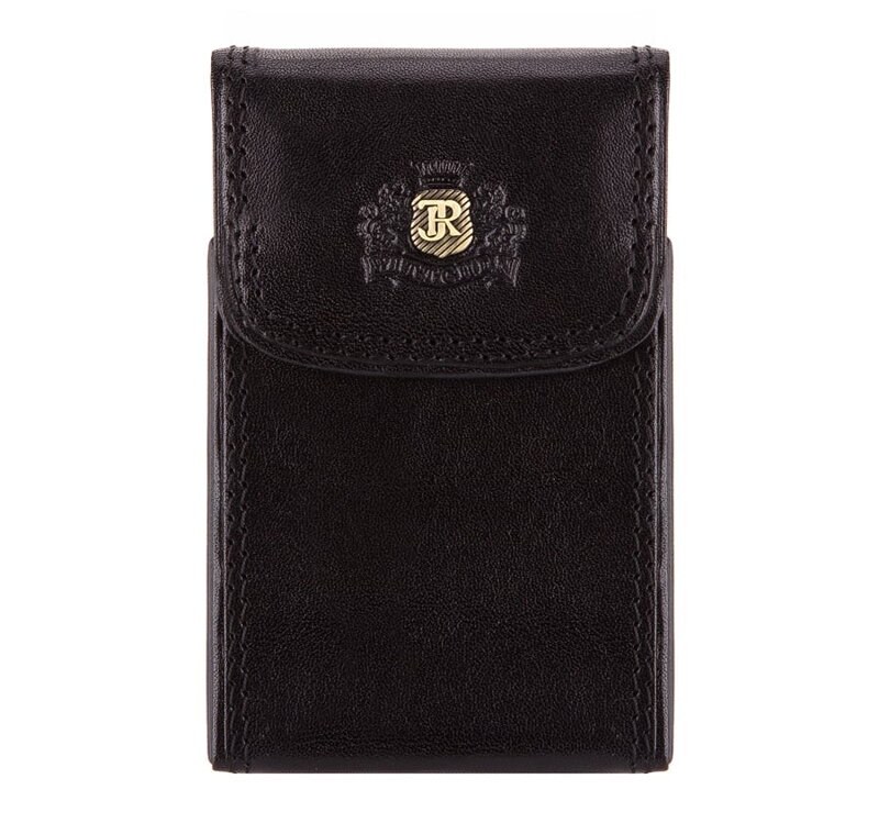 Etui na wizytówki skórzane z blaszką czarne 39-2-151-1 Etui na wizytówki skórzane z blaszką czarne 39-2-151-1