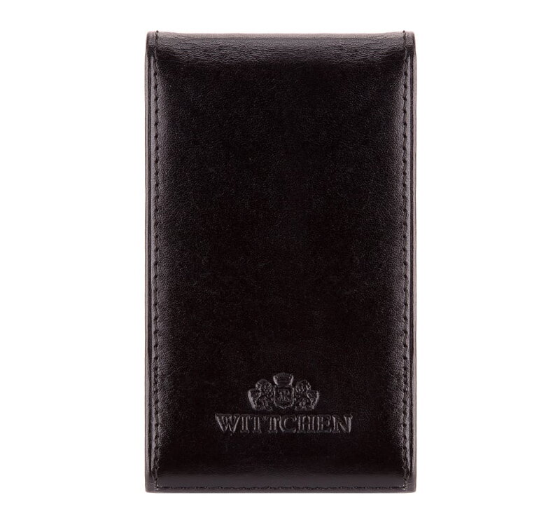 Etui na wizytówki ze skóry twarde czarne 21-2-240-1 Etui na wizytówki ze skóry twarde czarne 21-2-240-1