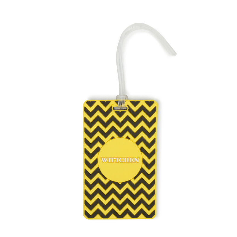Identyfikator do bagażu w geometryczny wzór żółto-czarny 56-30-018-X50