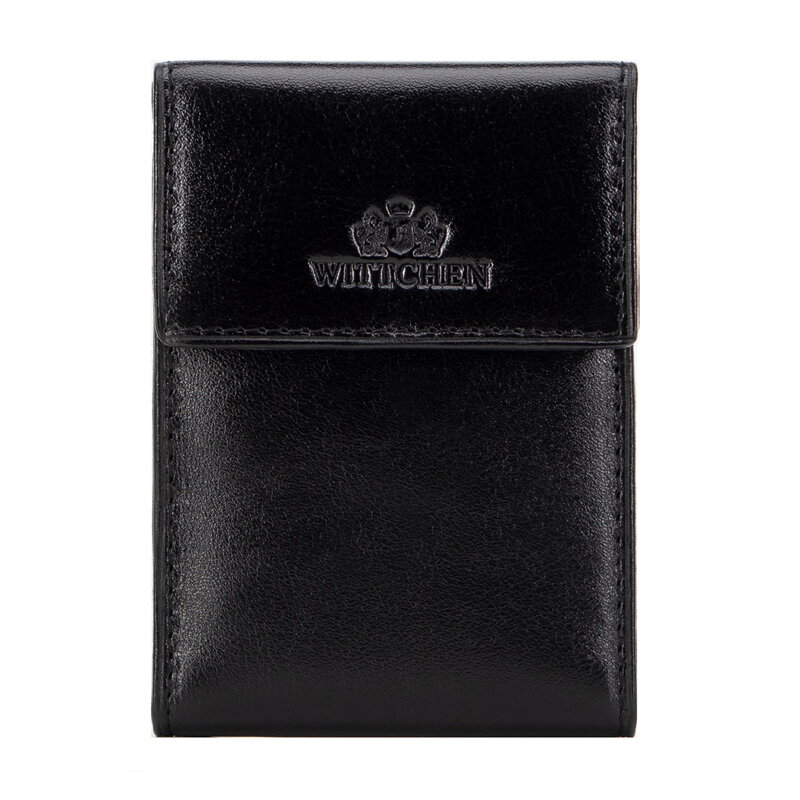 Etui na karty skórzane rozkładane czarne 21-2-011-L10 Etui na karty skórzane rozkładane czarne 21-2-011-L10