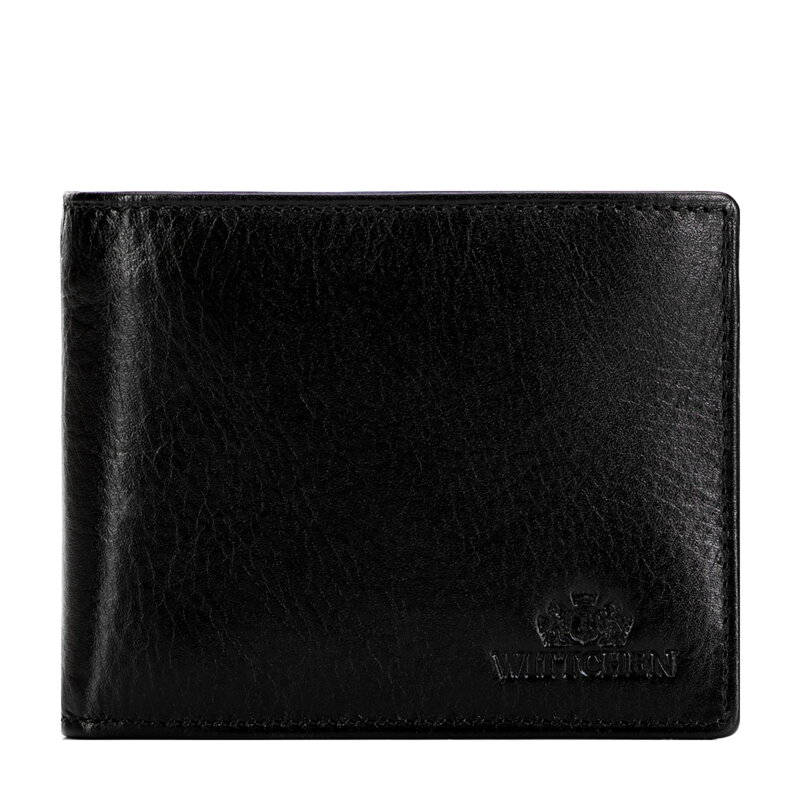 Klasyczny męski portfel ze skóry naturalnej czarny 21-1-019-L10