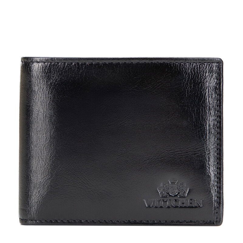 Klasyczny męski portfel ze skóry naturalnej mały czarny 21-1-271-L10