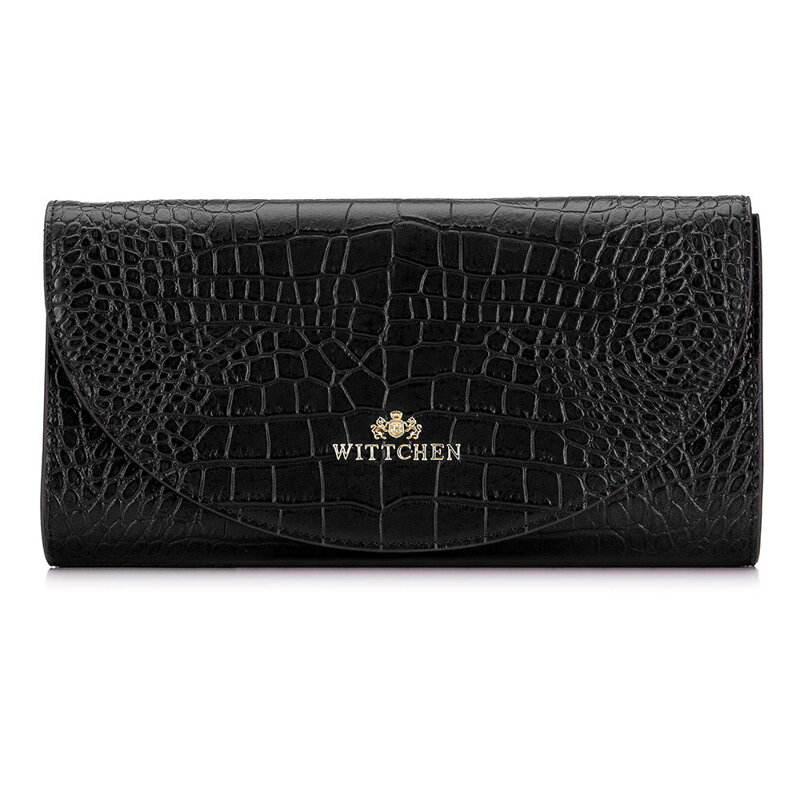 Kopertówka skórzana minimalistyczna croco czarna 92-4E-659-1C Kopertówka skórzana minimalistyczna croco czarna 92-4E-659-1C