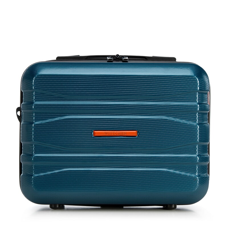 Kosmetyczka podróżna z polikarbonu nowoczesna ciemny turkusowa 56-3P-704-85