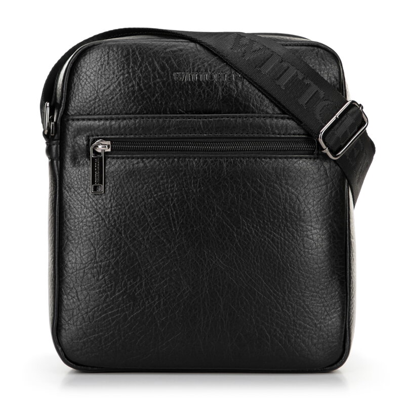 Crossbody taška z imitácie kože s nastaviteľným pásom čierna 100-4P-914-1 Crossbody taška z imitácie kože s nastaviteľným pásom čierna 100-4P-914-1