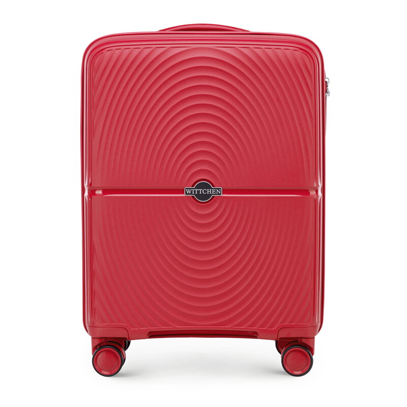 Mała walizka z polipropylenu w okręgi czerwona 56-3T-301-31 Mała walizka z polipropylenu w okręgi czerwona 56-3T-301-31