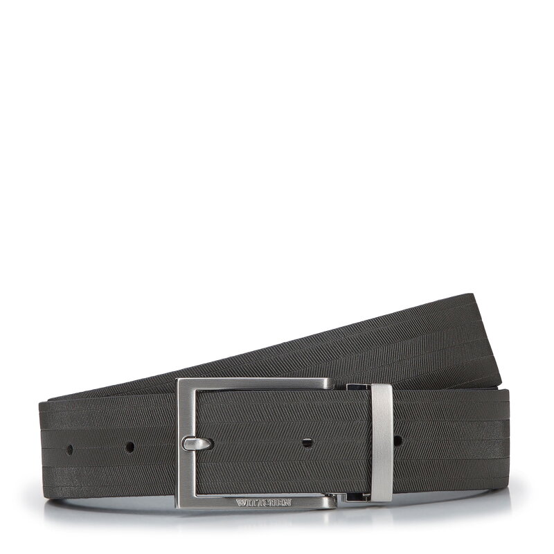 Męski pasek ze wzorem w jodełkę ciemny szary 94-8M-905-8