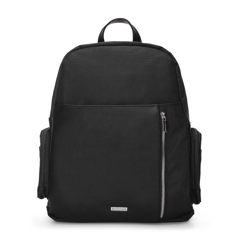 Męski plecak na laptopa 11”/12” z kieszenią z ekoskóry 94-3P-001-1 Męski plecak na laptopa 11”/12” z kieszenią z ekoskóry 94-3P-001-1