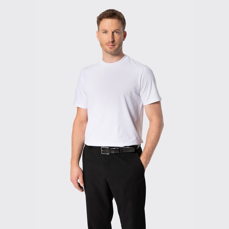 Męski T-shirt z merceryzowaną bawełną biały 29-99-150-0