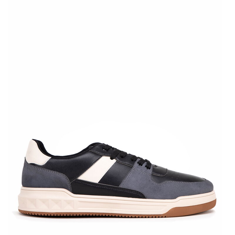 Męskie sneakersy z ekoskóry czarno - szare 99-M-715-1 Męskie sneakersy z ekoskóry czarno - szare 99-M-715-1