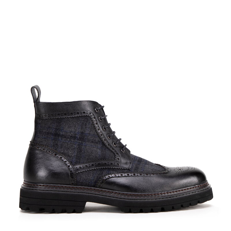 Męskie trzewiki wizytowe czarne 99-M-518-1