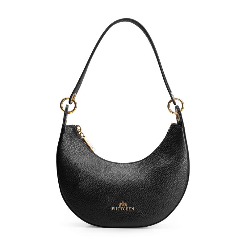 Minitorebka bagietka ze skóry naturalnej czarna 102-4E-214-1