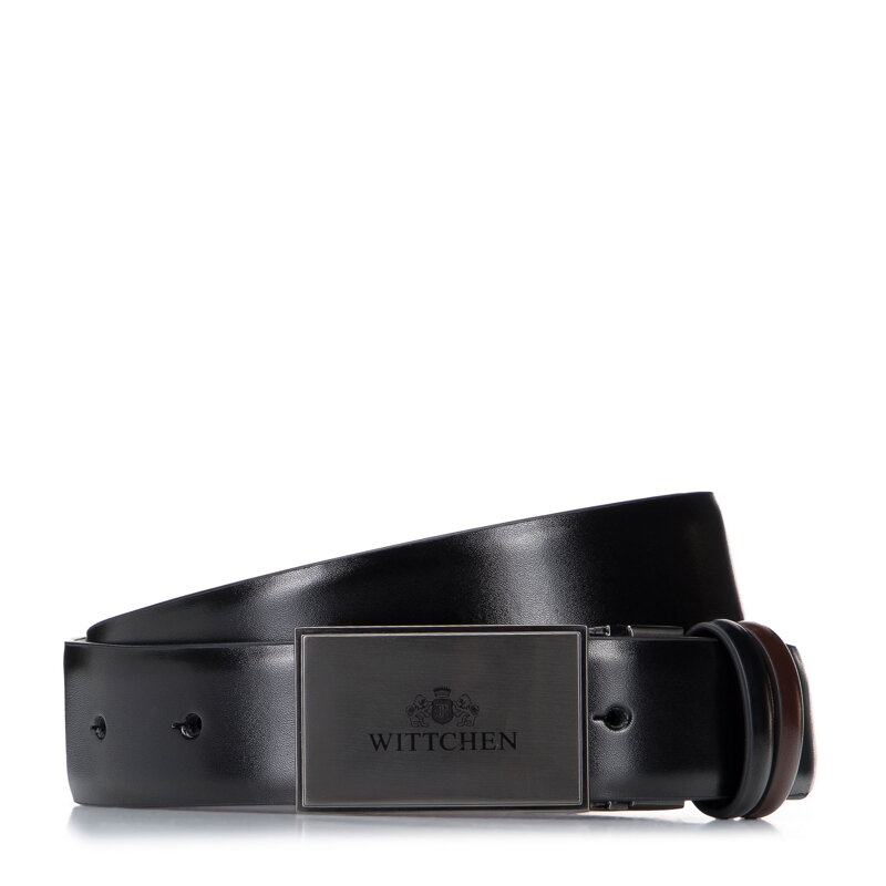 Męski pasek skórzany dwustronny 95-8M-917-1