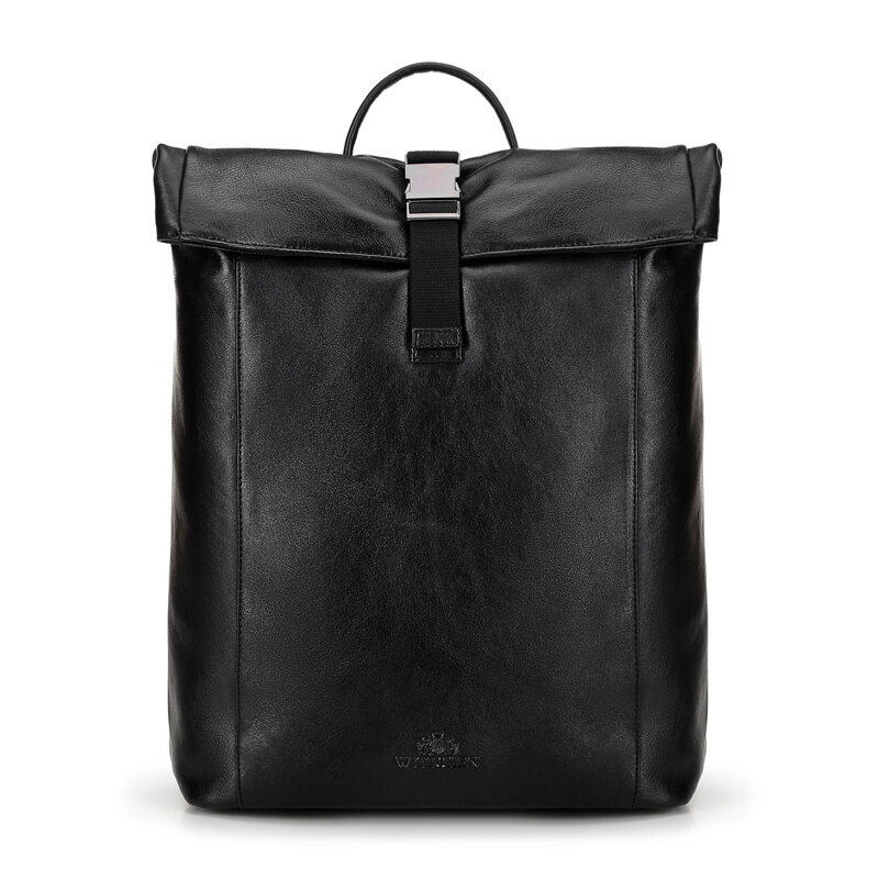 Plecak podróżny ze skóry naturalnej z miejscem na laptopa 16" czarny 16-3-009-1 Plecak podróżny ze skóry naturalnej z miejscem na laptopa 16" czarny 16-3-009-1