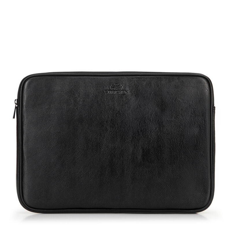 Pokrowiec na laptopa 15,6” ze skóry naturalnej czarny 16-2-001-1 Pokrowiec na laptopa 15,6” ze skóry naturalnej czarny 16-2-001-1