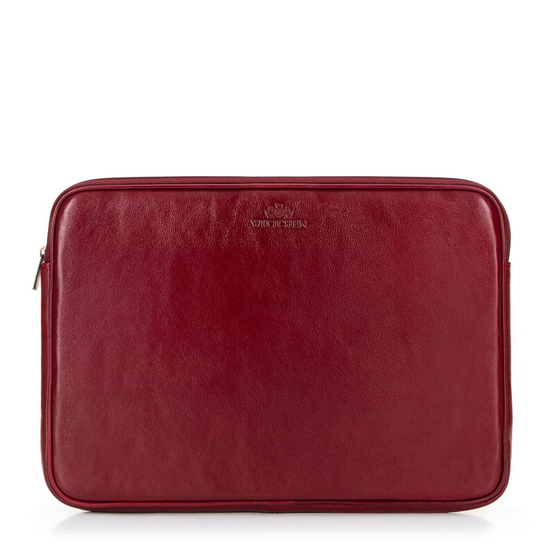Pokrowiec na laptopa 15,6” ze skóry naturalnej czerwony 16-2-001-3 Pokrowiec na laptopa 15,6” ze skóry naturalnej czerwony 16-2-001-3