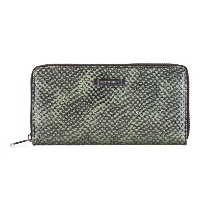 Damski portfel ze skóry lizard na suwak 26-1-416-1