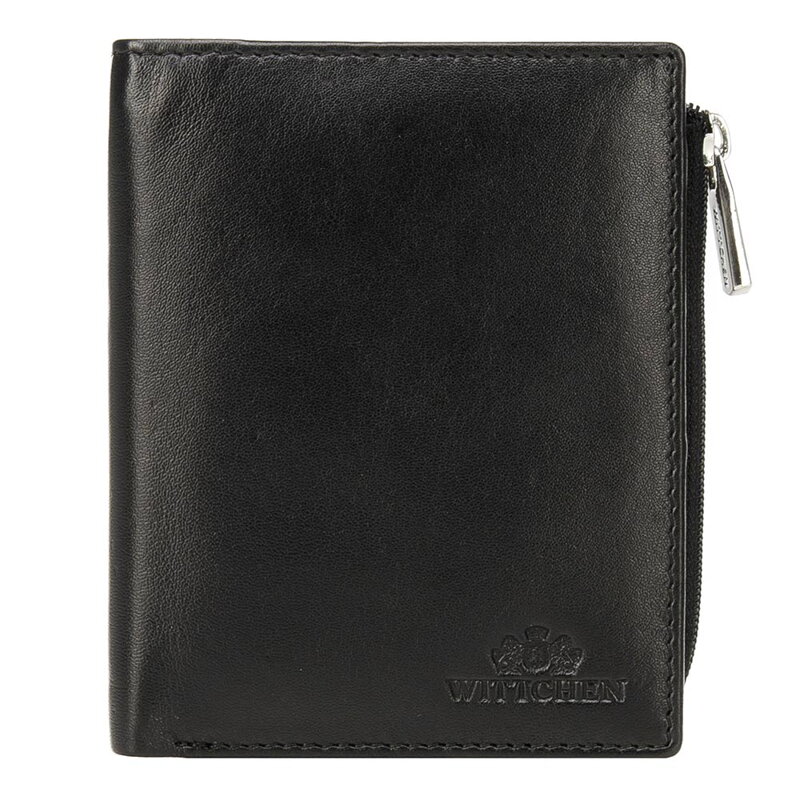 Portfel ze skóry z zapięciem UNISEX czarny 21-1-445-1 Portfel ze skóry z zapięciem UNISEX czarny 21-1-445-1