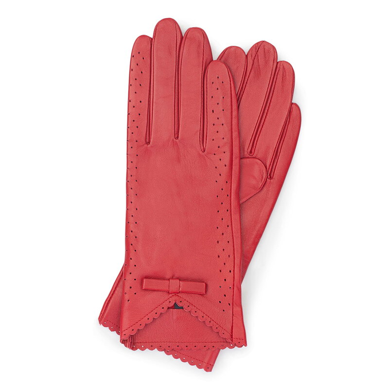 Rękawiczki damskie czerwone 45-6-236-2T