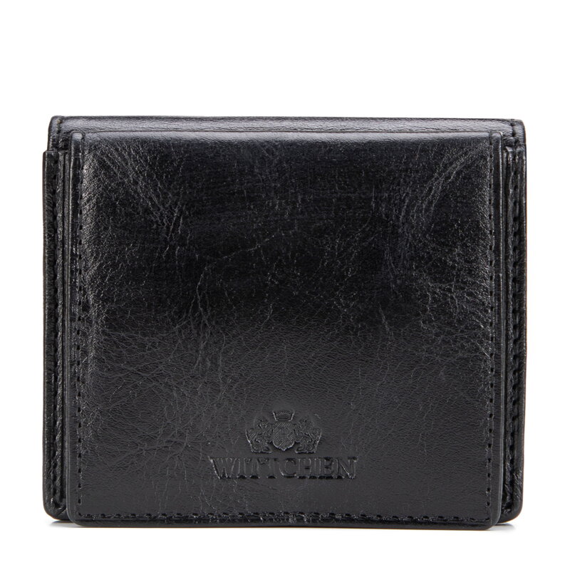 Skórzana bilonówka klasyczna czarna 21-1-123-L10