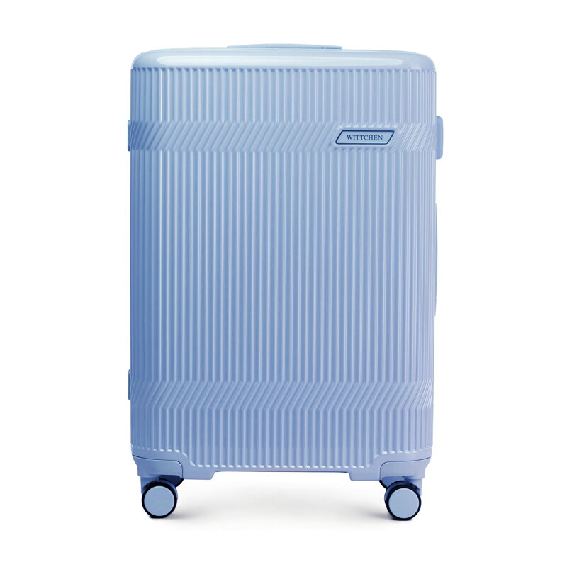 Średnia walizka z polikarbonu o błyszczącym wykończeniu niebieska 56-3P-012-70