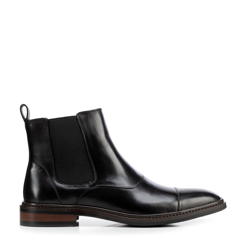 Eleganckie sztyblety męskie ze skóry naturalnej czarne 103-M-501-1
