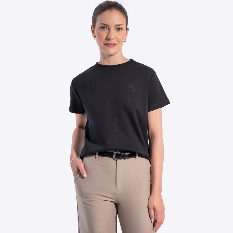 T-shirt damski z bawełny czarny D0-99-100-1 T-shirt damski z bawełny czarny D0-99-100-1