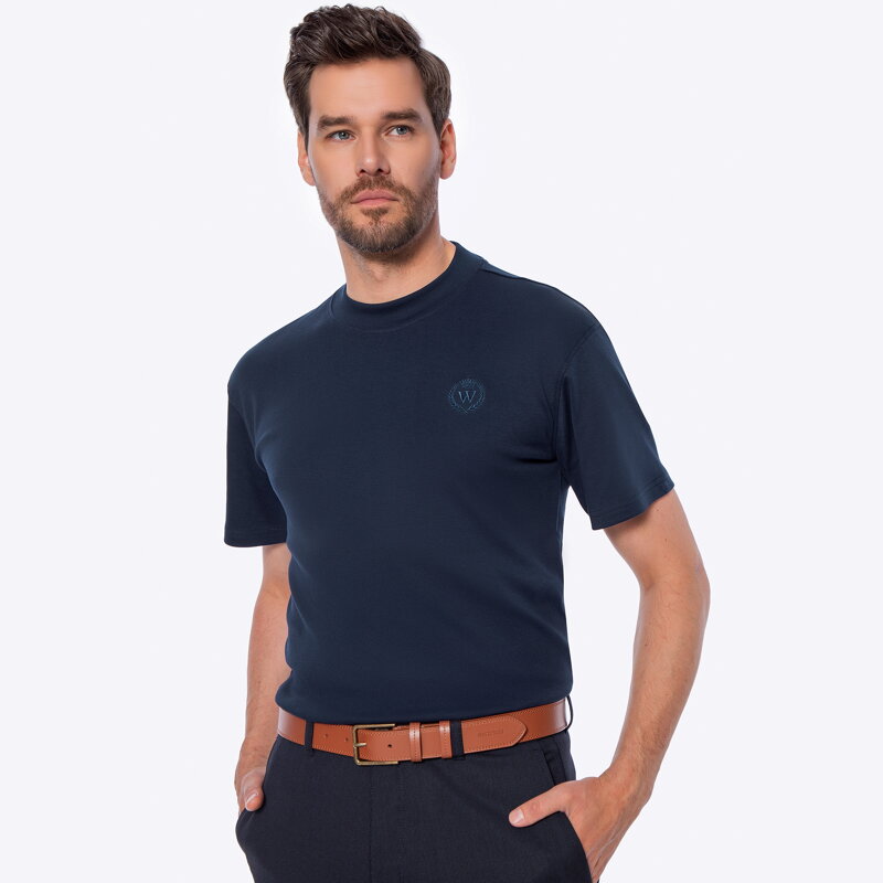T-shirt męski z bawełny granatowy M0-99-100-N T-shirt męski z bawełny granatowy M0-99-100-N