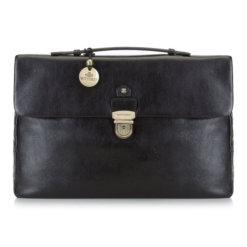 Teczka skórzana retro czarna 21-3-101-1