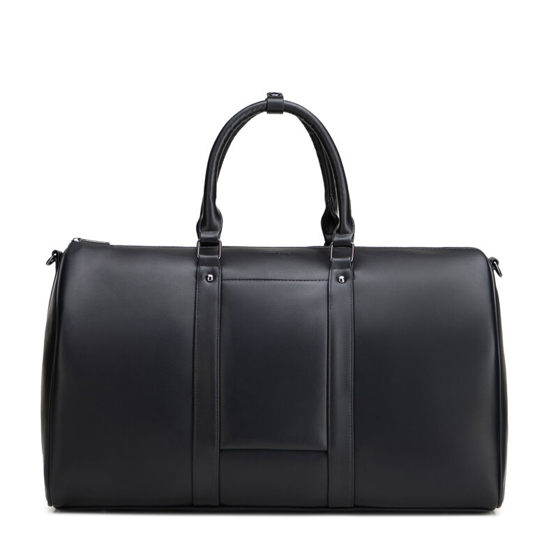 Torba podróżna męska z imitacji skóry z regulowanym paskiem czarna 102-3P-913-1